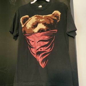 Bandanna Bear black t shirt M
